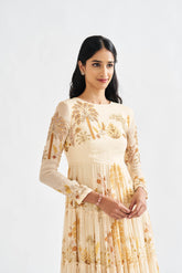 Anala Beige Printed Dress
